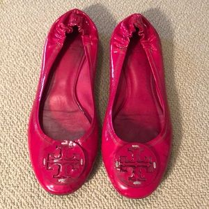 Tory Burch Hot Pink Patent Reva Ballet Flats